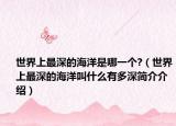 世界上最深的海洋是哪一個?（世界上最深的海洋叫什么有多深簡介介紹）