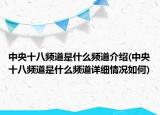 中央十八頻道是什么頻道介紹(中央十八頻道是什么頻道詳細情況如何)