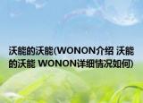沃能的沃能(WONON介紹 沃能的沃能 WONON詳細(xì)情況如何)