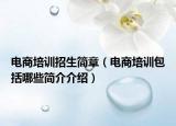 電商培訓(xùn)招生簡(jiǎn)章（電商培訓(xùn)包括哪些簡(jiǎn)介介紹）