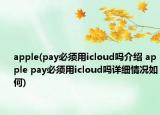 apple(pay必須用icloud嗎介紹 apple pay必須用icloud嗎詳細(xì)情況如何)