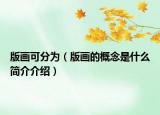版畫可分為（版畫的概念是什么簡(jiǎn)介介紹）