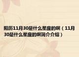 陽歷11月30是什么星座的啊（11月30是什么星座的啊簡介介紹）