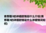 青春期3的詳細(xì)劇情是什么介紹(青春期3的詳細(xì)劇情是什么詳細(xì)情況如何)