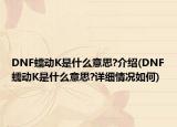DNF蠕動(dòng)K是什么意思?介紹(DNF蠕動(dòng)K是什么意思?詳細(xì)情況如何)