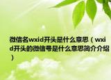 微信名wxid開頭是什么意思（wxid開頭的微信號是什么意思簡介介紹）