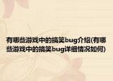 有哪些游戲中的搞笑bug介紹(有哪些游戲中的搞笑bug詳細情況如何)
