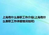 上海有什么兼職工作介紹(上海有什么兼職工作詳細(xì)情況如何)