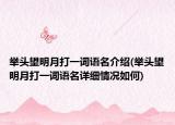 舉頭望明月打一詞語名介紹(舉頭望明月打一詞語名詳細(xì)情況如何)