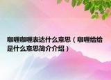 咖喱咖喱表達(dá)什么意思（咖喱給給是什么意思簡介介紹）
