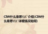 CIW什么意思\