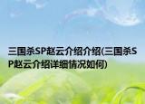 三國殺SP趙云介紹介紹(三國殺SP趙云介紹詳細(xì)情況如何)