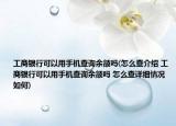 工商銀行可以用手機(jī)查詢余額嗎(怎么查介紹 工商銀行可以用手機(jī)查詢余額嗎 怎么查詳細(xì)情況如何)