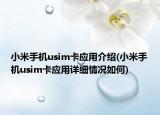 小米手機usim卡應(yīng)用介紹(小米手機usim卡應(yīng)用詳細情況如何)