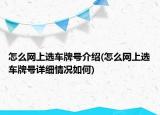 怎么網(wǎng)上選車(chē)牌號(hào)介紹(怎么網(wǎng)上選車(chē)牌號(hào)詳細(xì)情況如何)