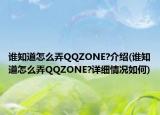 誰知道怎么弄QQZONE?介紹(誰知道怎么弄QQZONE?詳細(xì)情況如何)
