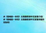 求《聰明的一休哥》主題曲歌詞中文發(fā)音介紹(求《聰明的一休哥》主題曲歌詞中文發(fā)音詳細(xì)情況如何)