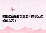 掉的讀音是什么意思（掉怎么讀 掉的含義）