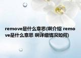 remove是什么意思(啊介紹 remove是什么意思 啊詳細情況如何)
