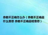 參數(shù)不正確怎么辦（參數(shù)不正確是什么意思 參數(shù)不正確是啥意思）