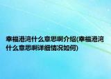 幸福港灣什么意思啊介紹(幸福港灣什么意思啊詳細情況如何)