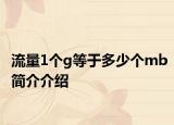 流量1個(gè)g等于多少個(gè)mb簡介介紹
