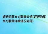 好聽(tīng)的英文dj歌曲介紹(好聽(tīng)的英文dj歌曲詳細(xì)情況如何)