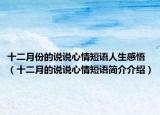 十二月份的說說心情短語人生感悟（十二月的說說心情短語簡(jiǎn)介介紹）