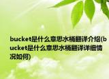 bucket是什么意思水桶翻譯介紹(bucket是什么意思水桶翻譯詳細(xì)情況如何)