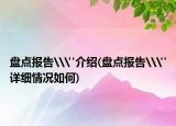 盤點(diǎn)報(bào)告\