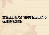 黃雀壓口技巧介紹(黃雀壓口技巧詳細(xì)情況如何)