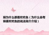 貓為什么都喜歡吃魚（為什么會有貓喜歡吃魚的說法簡介介紹）