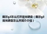 戴爾g3怎么打開(kāi)背光鍵盤(pán)（戴爾g3背光鍵盤(pán)怎么開(kāi)簡(jiǎn)介介紹）