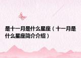 是十一月是什么星座（十一月是什么星座簡(jiǎn)介介紹）