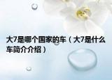 大7是哪個(gè)國(guó)家的車（大7是什么車簡(jiǎn)介介紹）