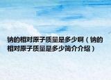 鈉的相對(duì)原子質(zhì)量是多少?。ㄢc的相對(duì)原子質(zhì)量是多少簡(jiǎn)介介紹）