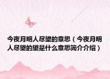 今夜月明人盡望的意思（今夜月明人盡望的望是什么意思簡介介紹）