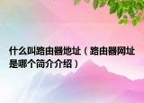 什么叫路由器地址（路由器網(wǎng)址是哪個(gè)簡(jiǎn)介介紹）