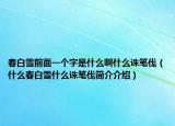 春白雪前面一個(gè)字是什么啊什么誅筆伐（什么春白雪什么誅筆伐簡介介紹）