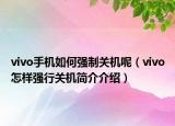 vivo手機(jī)如何強(qiáng)制關(guān)機(jī)呢（vivo怎樣強(qiáng)行關(guān)機(jī)簡介介紹）