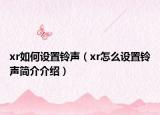 xr如何設(shè)置鈴聲（xr怎么設(shè)置鈴聲簡(jiǎn)介介紹）