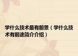 學什么技術最有前景（學什么技術有前途簡介介紹）