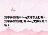 安卓手機打開dwg文件怎么打開（安卓手機如何打開.dwg文件簡介介紹）