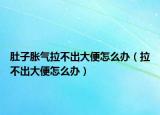 肚子脹氣拉不出大便怎么辦（拉不出大便怎么辦）