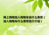 網上購物加入購物車是什么意思（加入購物車什么意思簡介介紹）