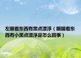 左眼看東西有黑點(diǎn)漂?。ㄑ劬礀|西有小黑點(diǎn)漂浮是怎么回事）