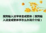 搜狗輸入法字體變成繁體（搜狗輸入法變成繁體字怎么辦簡介介紹）