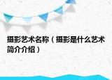 攝影藝術(shù)名稱（攝影是什么藝術(shù)簡介介紹）