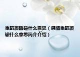 重蹈覆轍是什么意思（感情重蹈覆轍什么意思簡(jiǎn)介介紹）