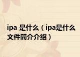 ipa 是什么（ipa是什么文件簡(jiǎn)介介紹）